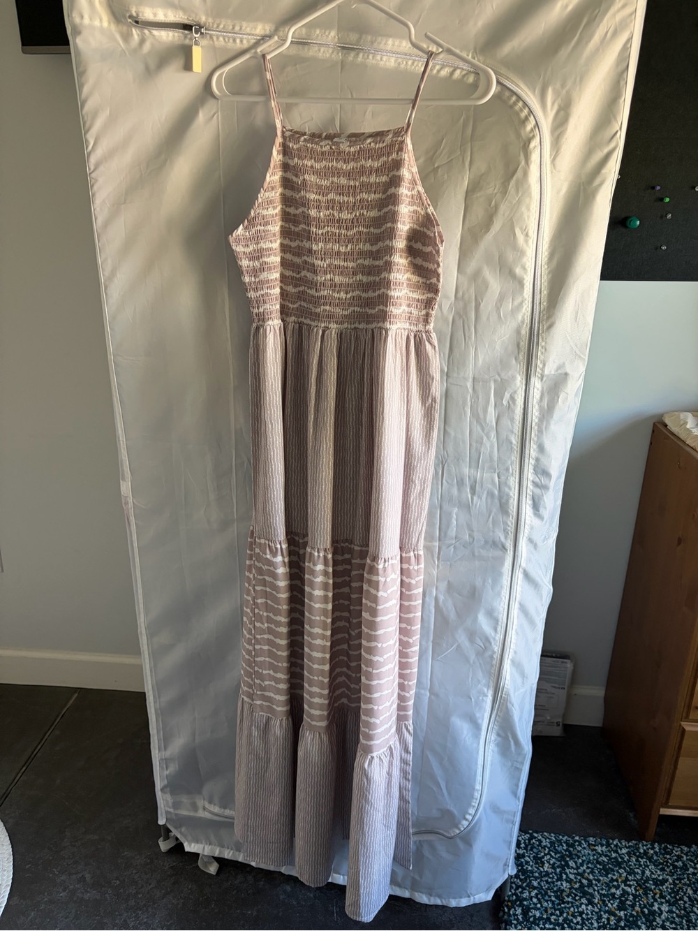 PRICE DROP Women's Blush Striped Maxi Dress size M NWOT